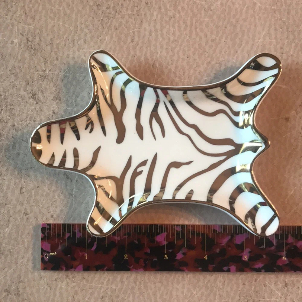Tri-Coastal Designs Gold Zebra Trinket Tray